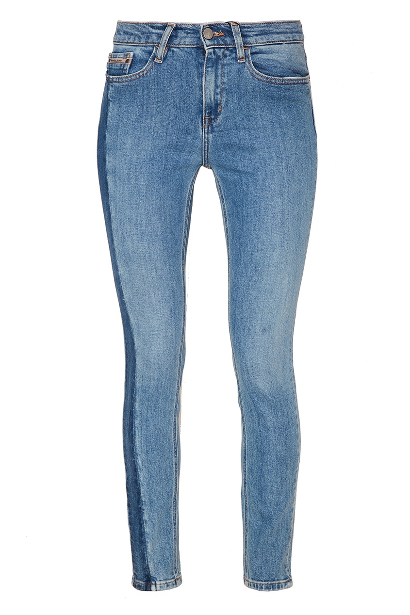 фото Голубые джинсы с темной полосой calvin klein