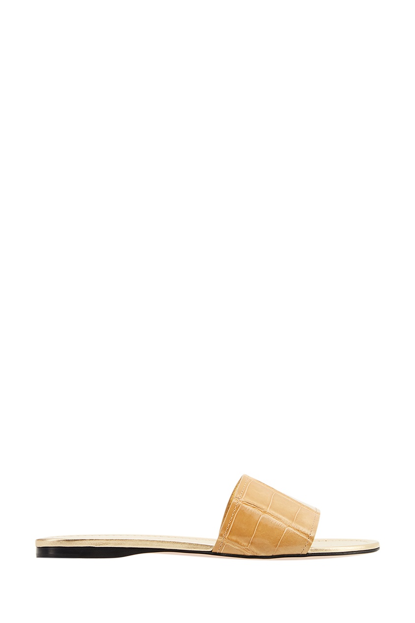 фото Кожаные шлепанцы оттенка хаки prada