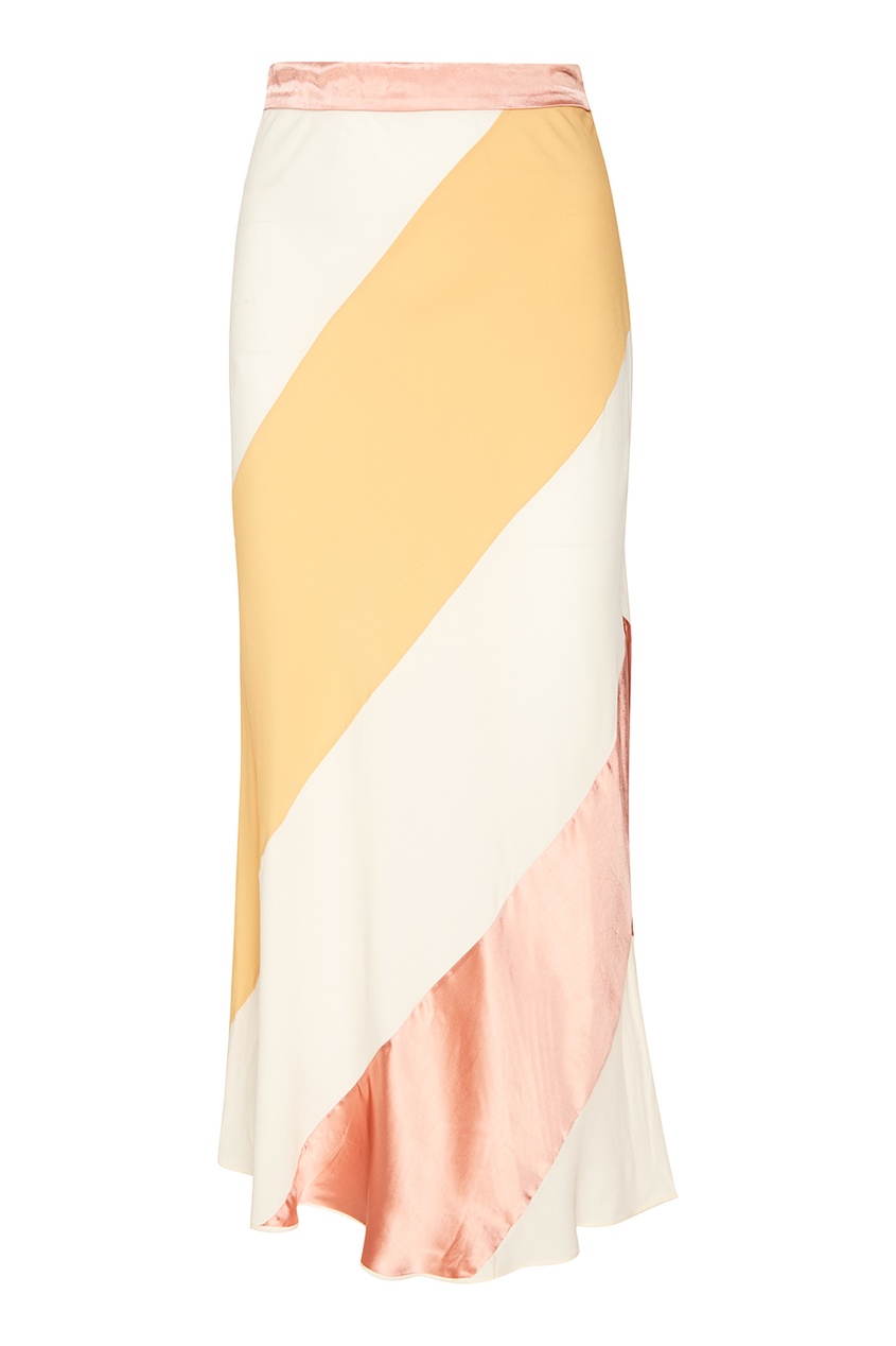 фото Полушелковая юбка-миди с полосками Marni