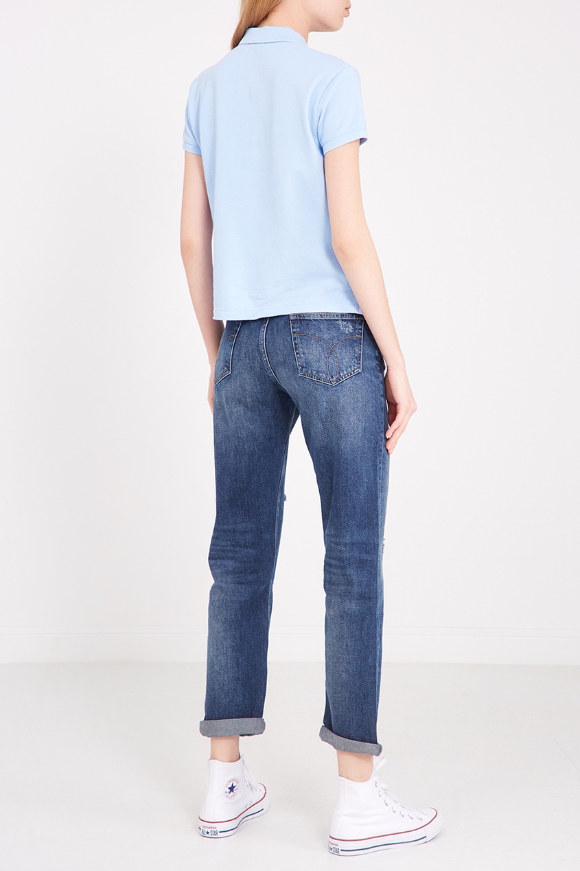 фото Синие джинсы с прорезями calvin klein