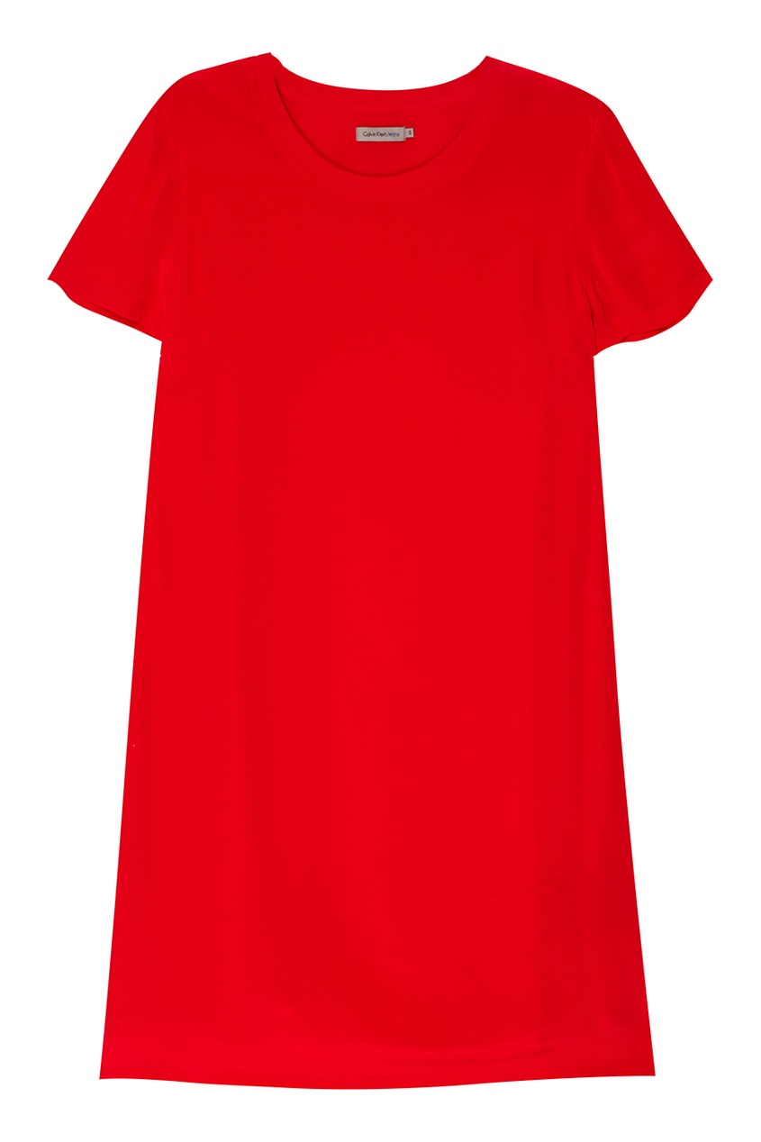 фото Красное прямое платье calvin klein
