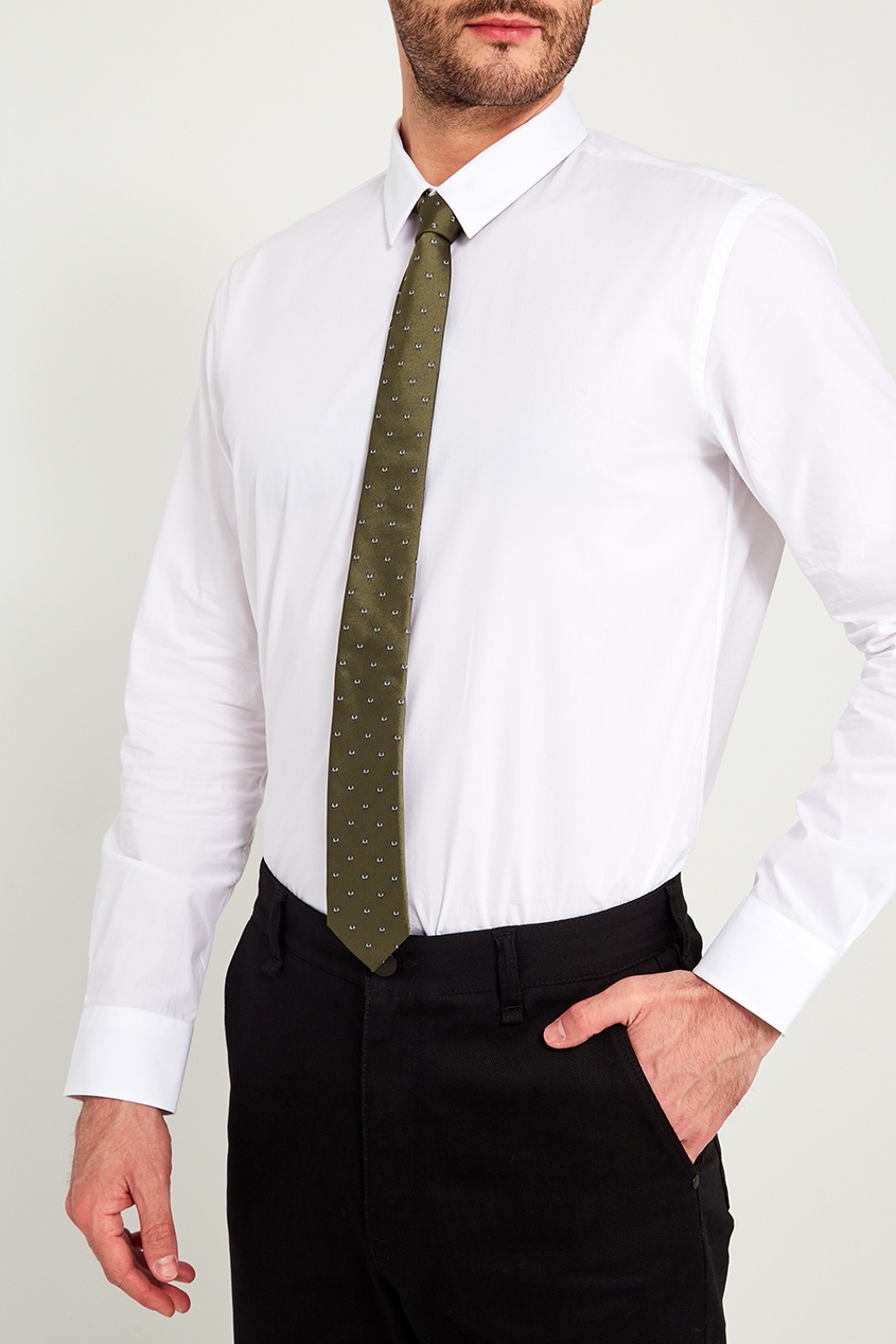 фото Зеленый галстук с жаккардовым узором Fendi