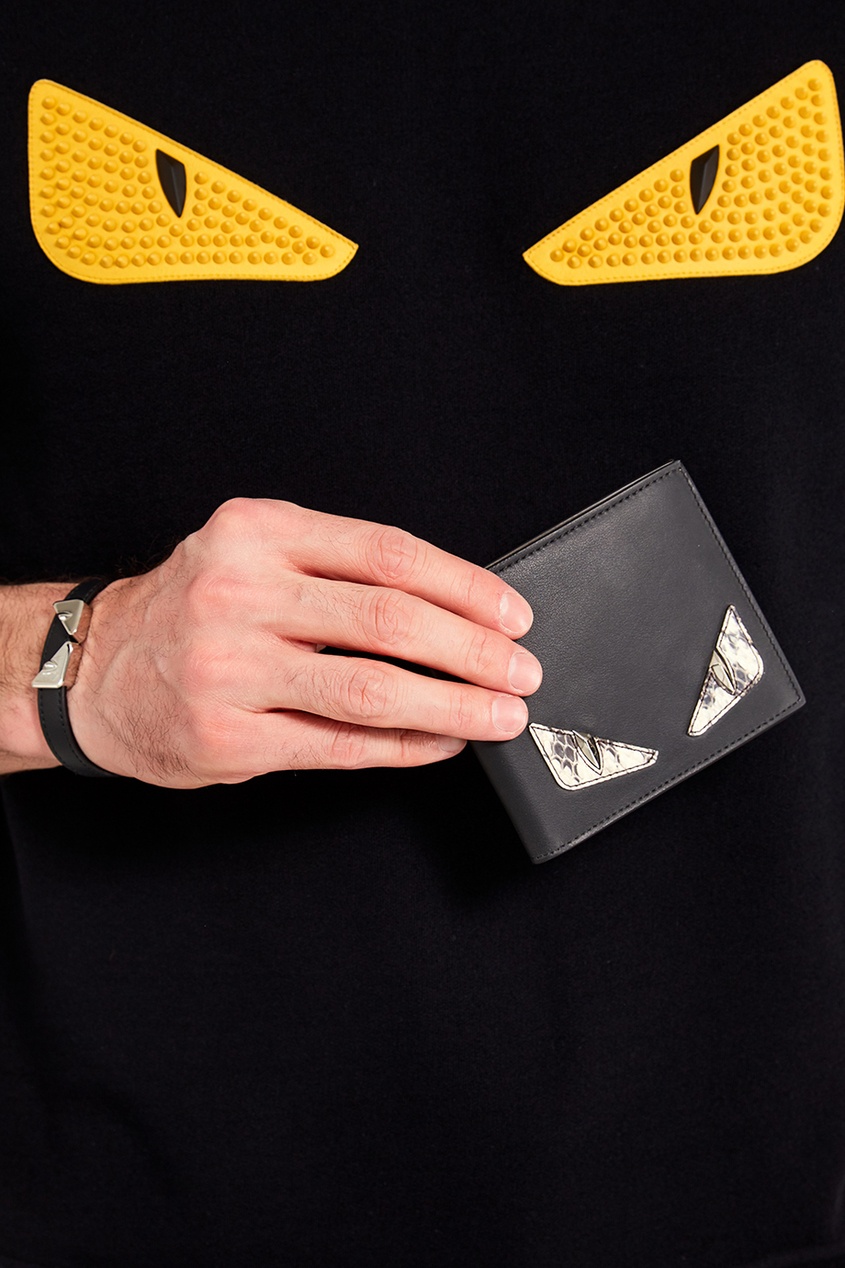 фото Черный кошелек с аппликацией Fendi