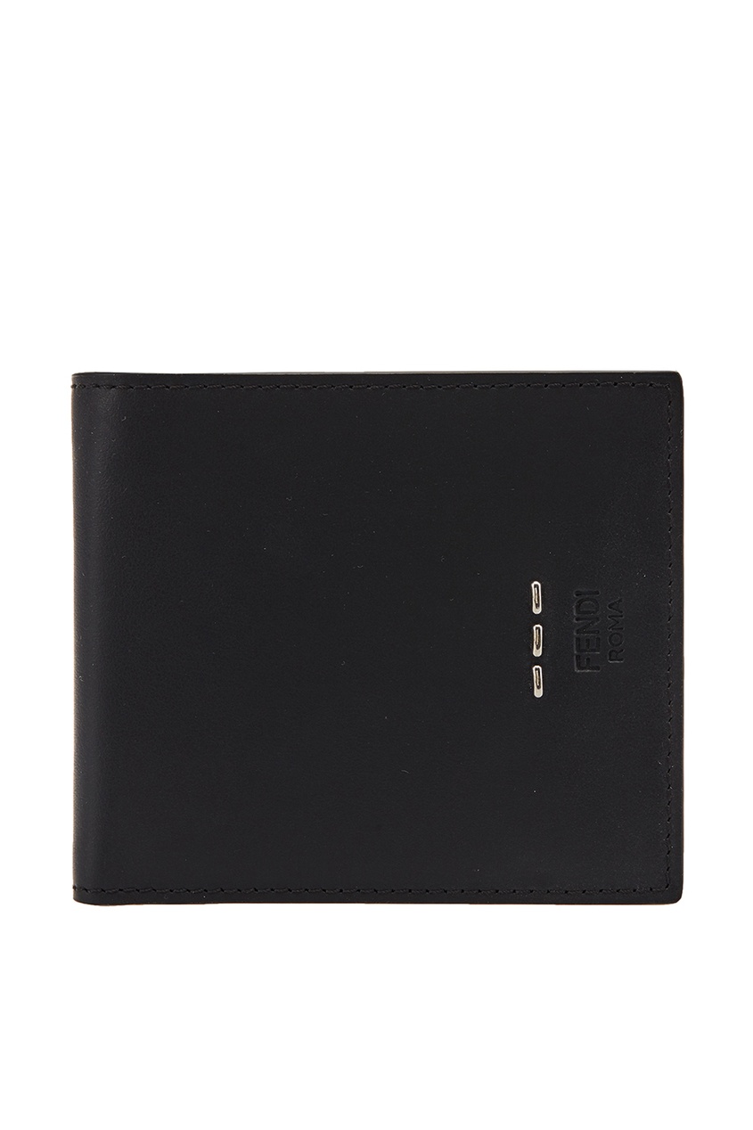 Черный кошелек с тисненым логотипом