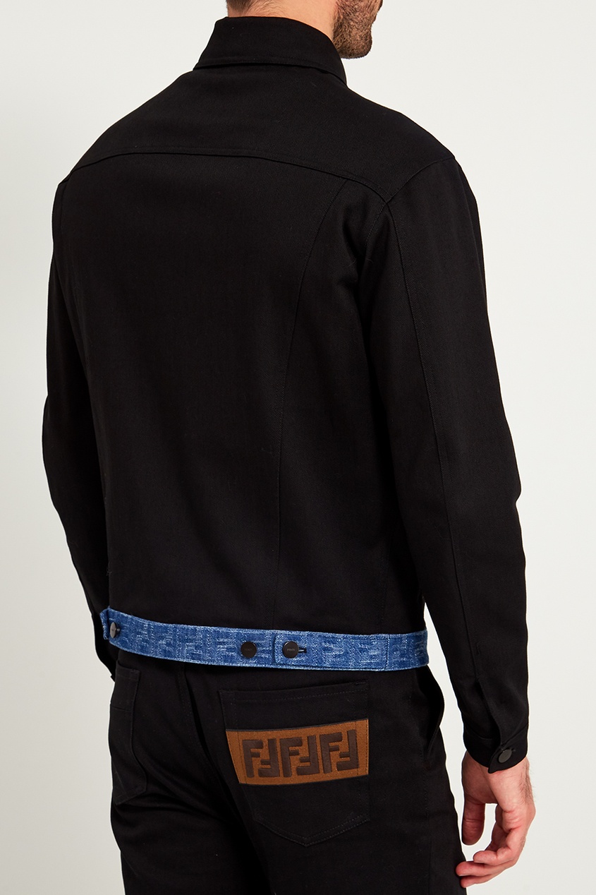 фото Черная куртка с монограммой fendi