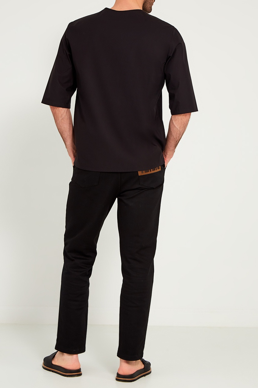 фото Черная футболка с принтом Fendi