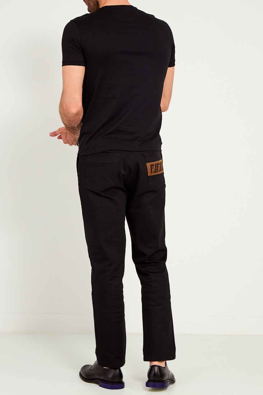 фото Широкие черные джинсы Fendi