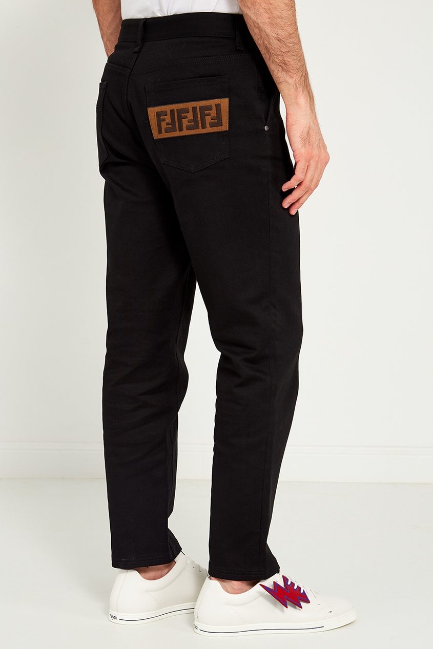 фото Широкие черные джинсы Fendi