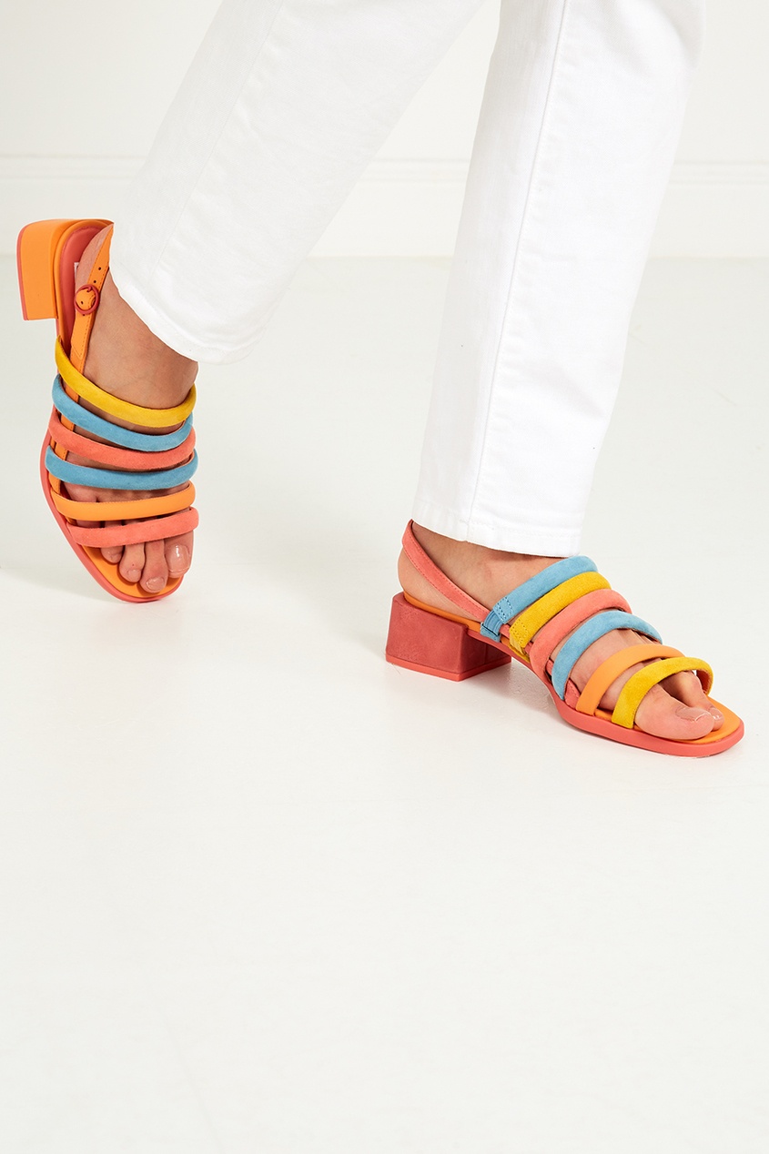 

Разноцветные босоножки из замши, Multicolor