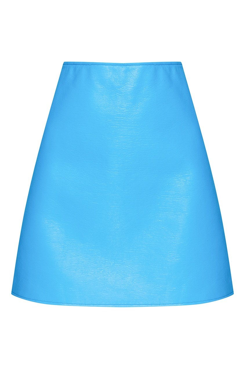 фото Синяя юбка-мини из хлопка courreges