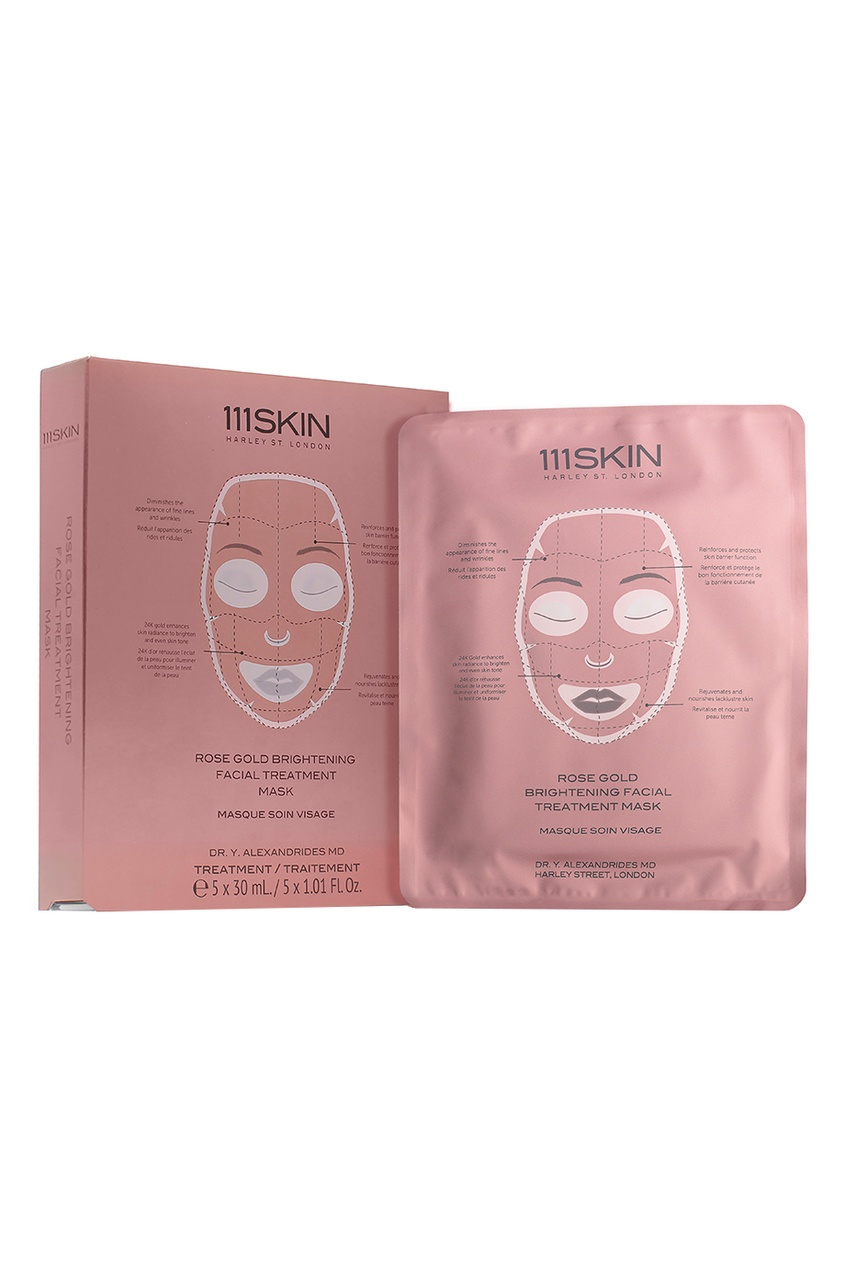 фото Маска для сияния розовое золото rose gold brightening face treatment mask, 5 шт. 111 skin