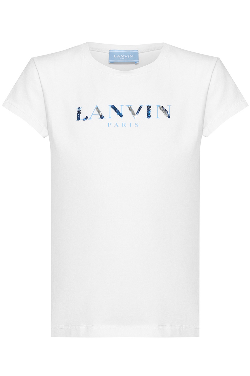 фото Белая футболка с логотипом lanvin