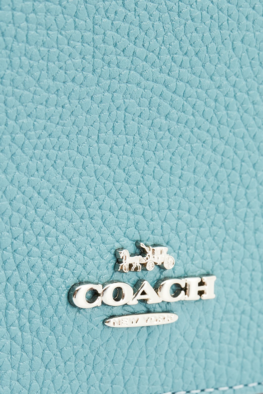 фото Голубой клатч foldover coach