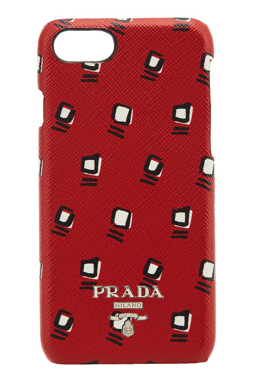 фото Красный чехол с принтом для iphone 7/8 prada