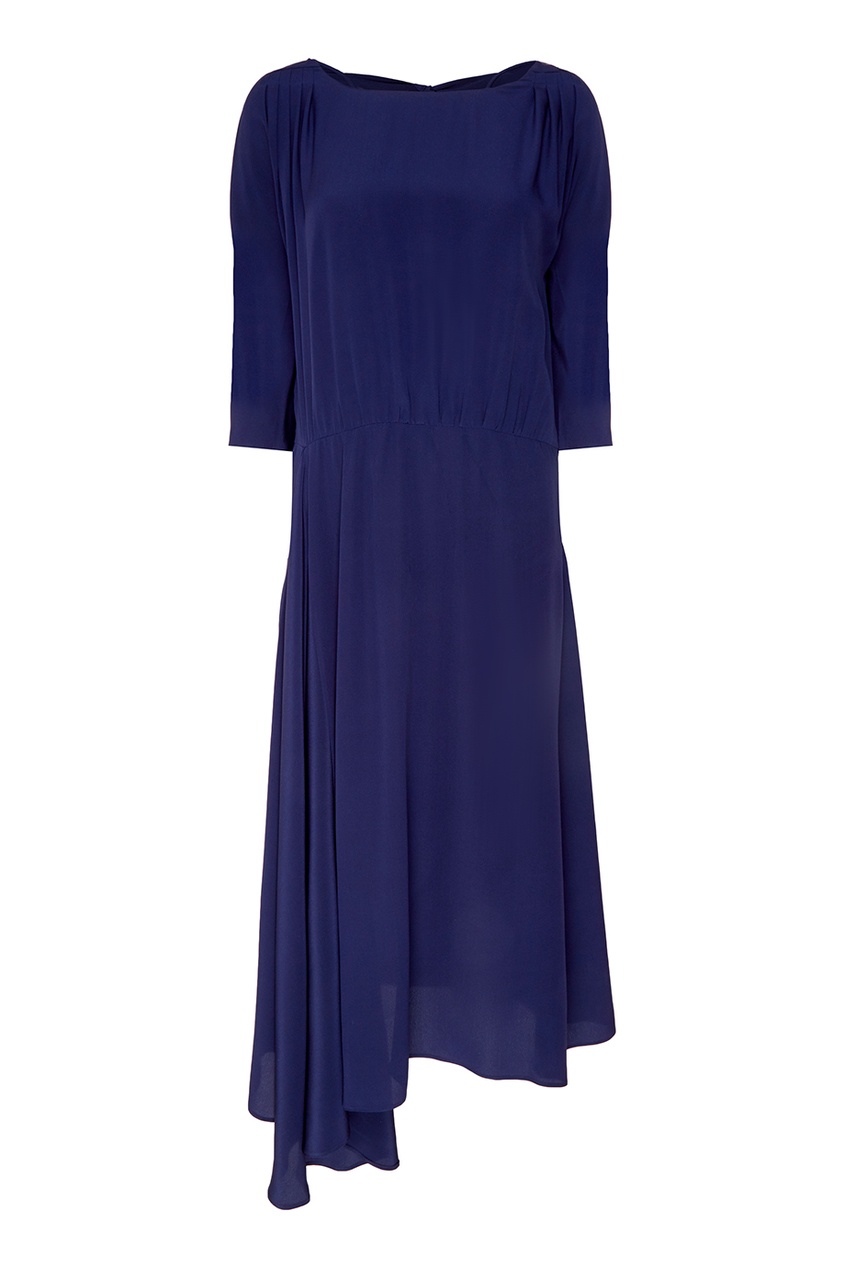 фото Шелковое синее платье prada