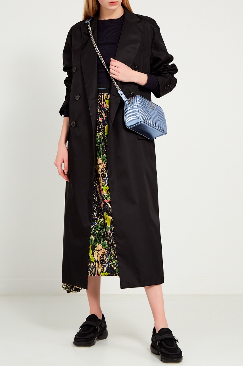 Голубая сумка из ламинированной кожи Diagramme