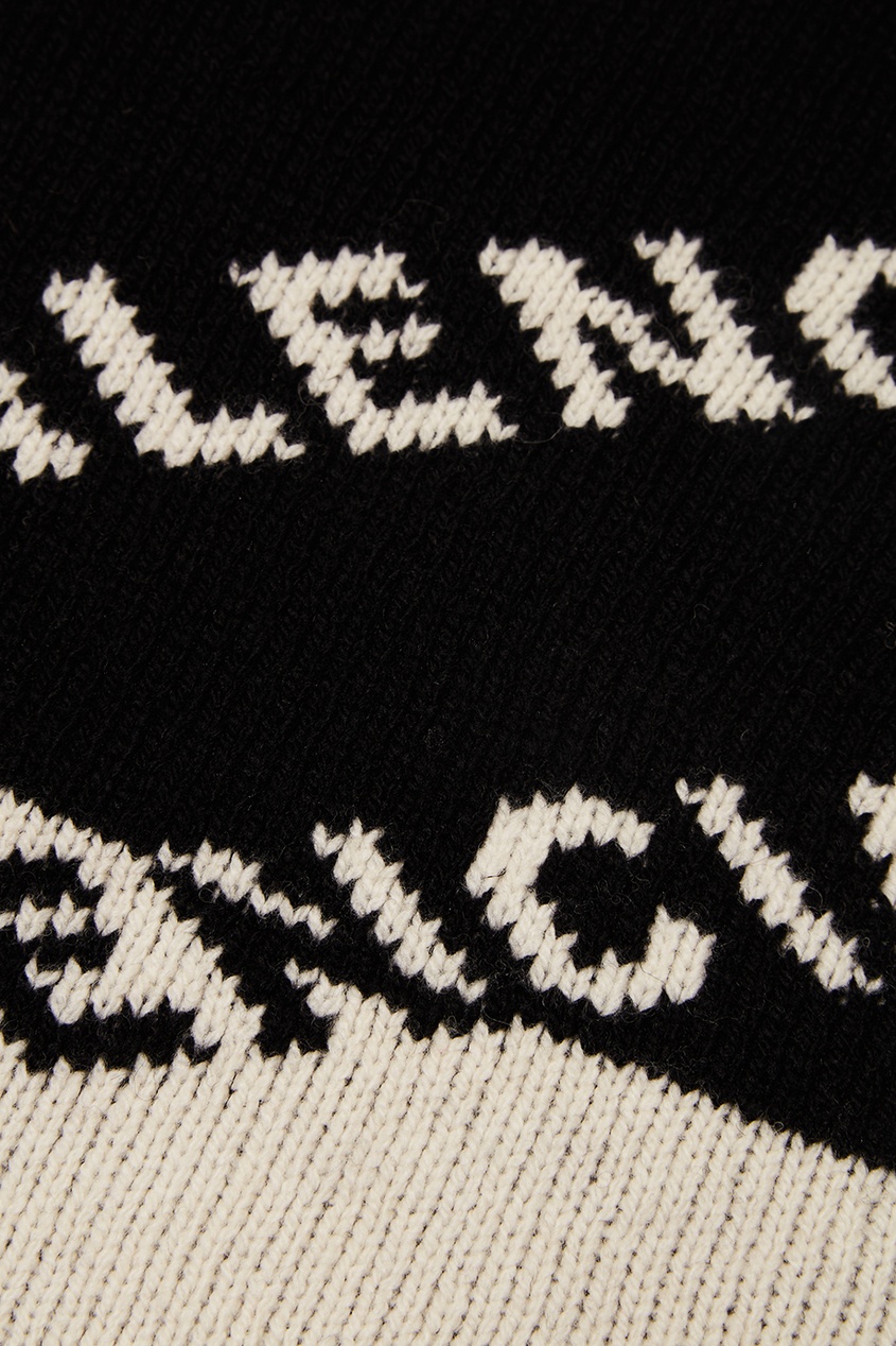 фото Черная шапка из шерсти с логотипами Balenciaga
