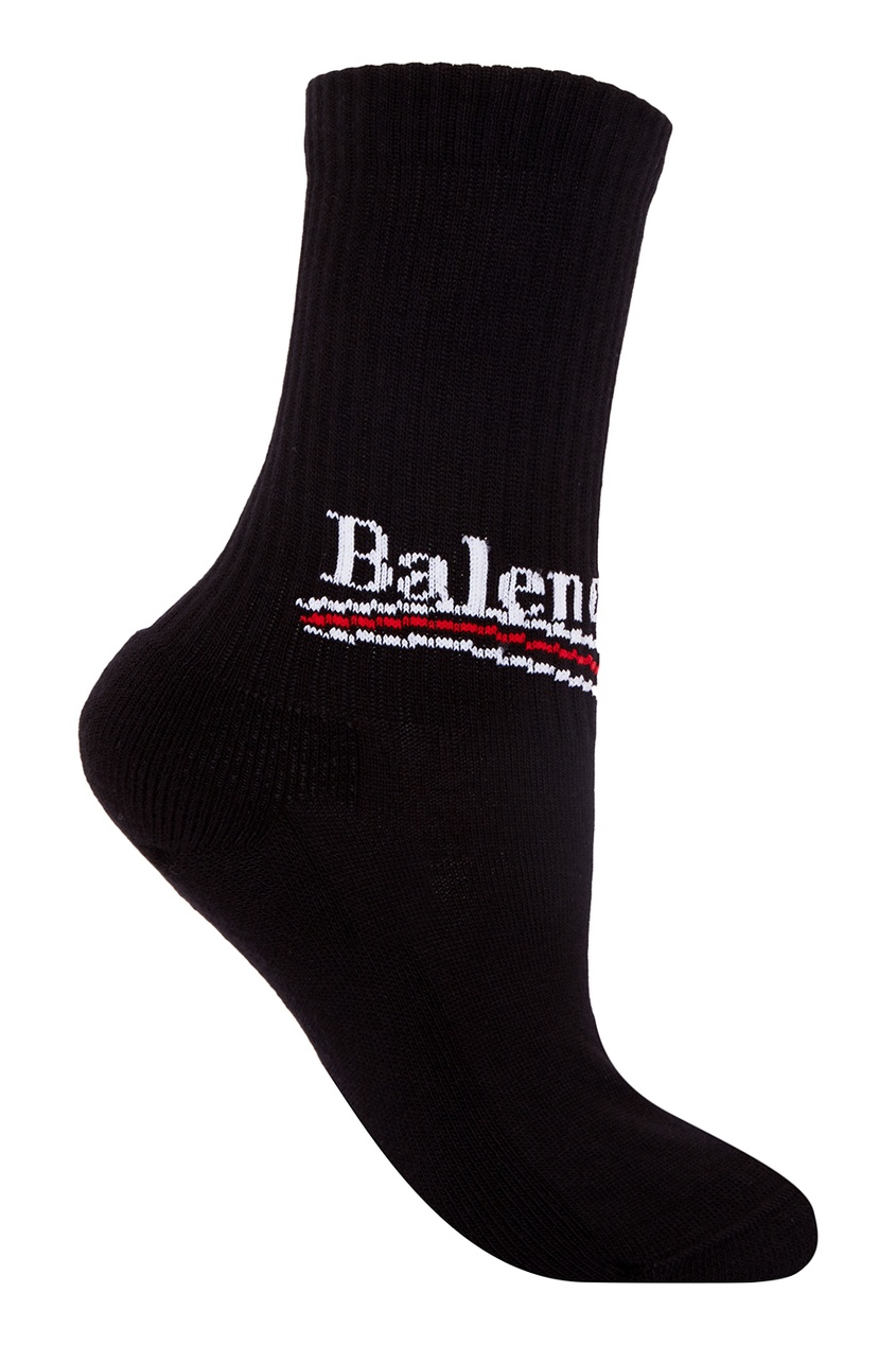 фото Черные носки из хлопка с логотипом balenciaga