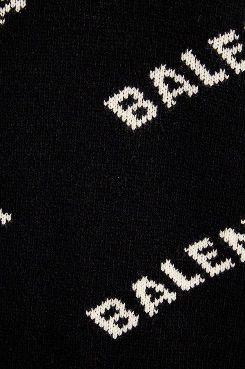 фото Черный шерстяной джемпер с логотипами Balenciaga