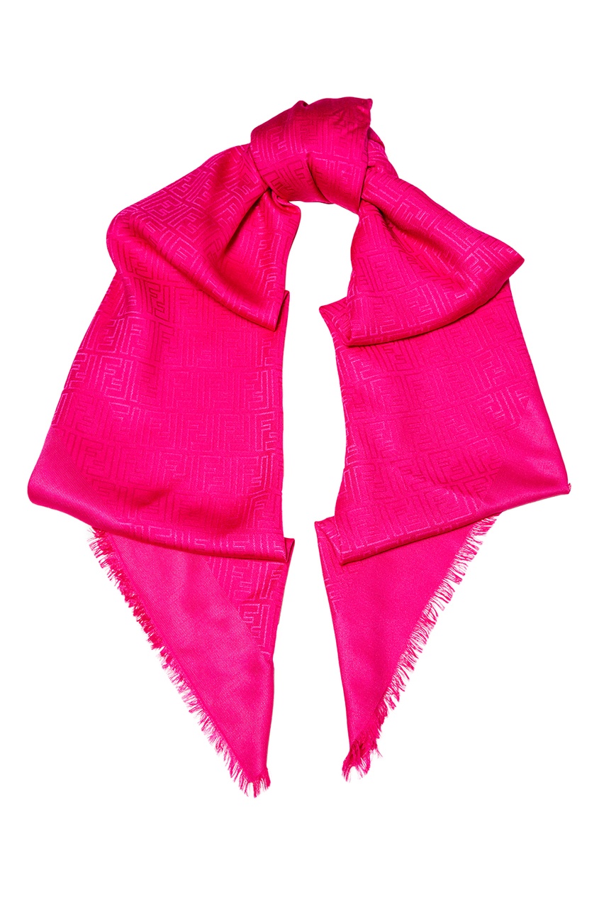 фото Розовая шаль из шелка и шерсти fendi