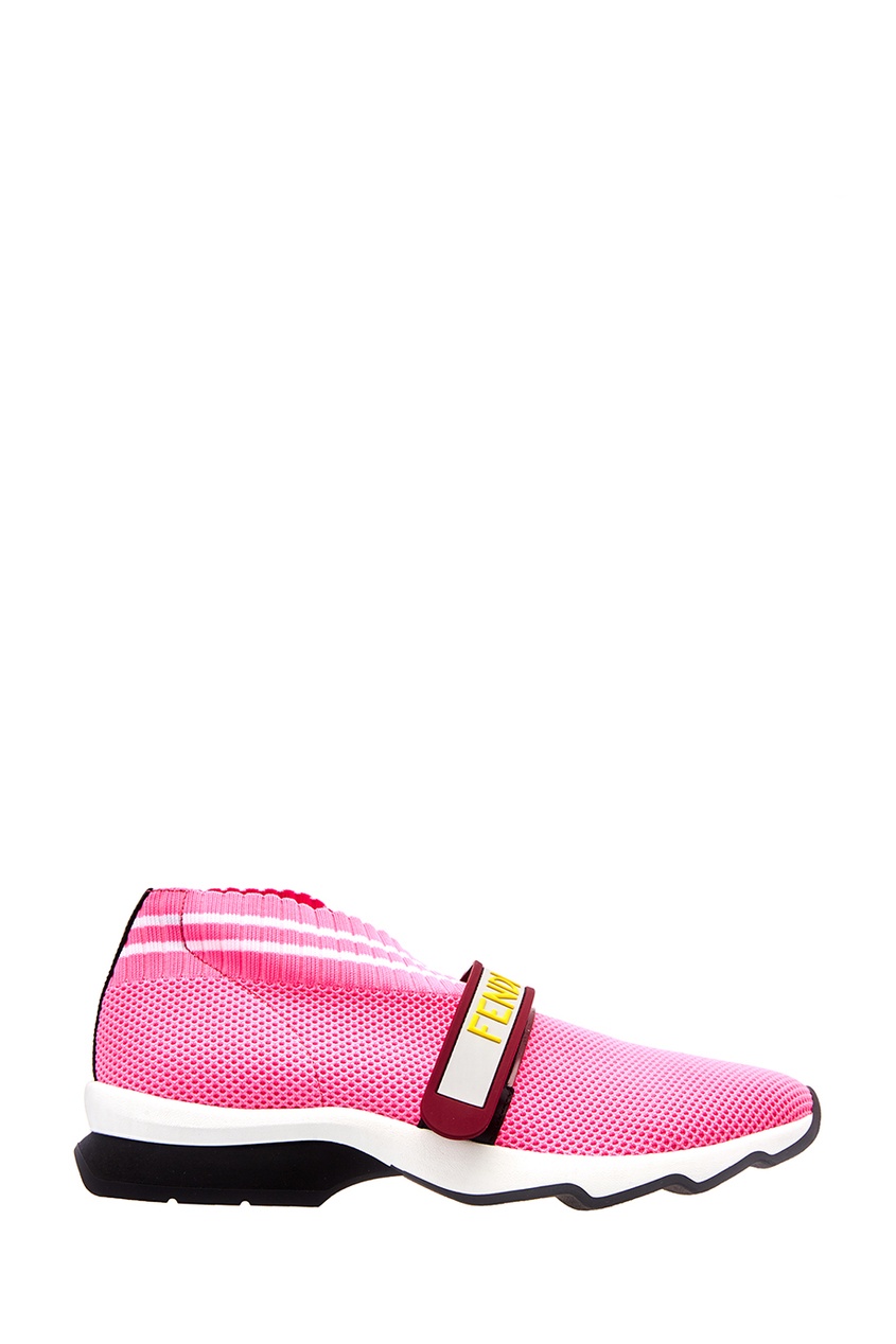 фото Розовые кроссовки из текстиля fendi