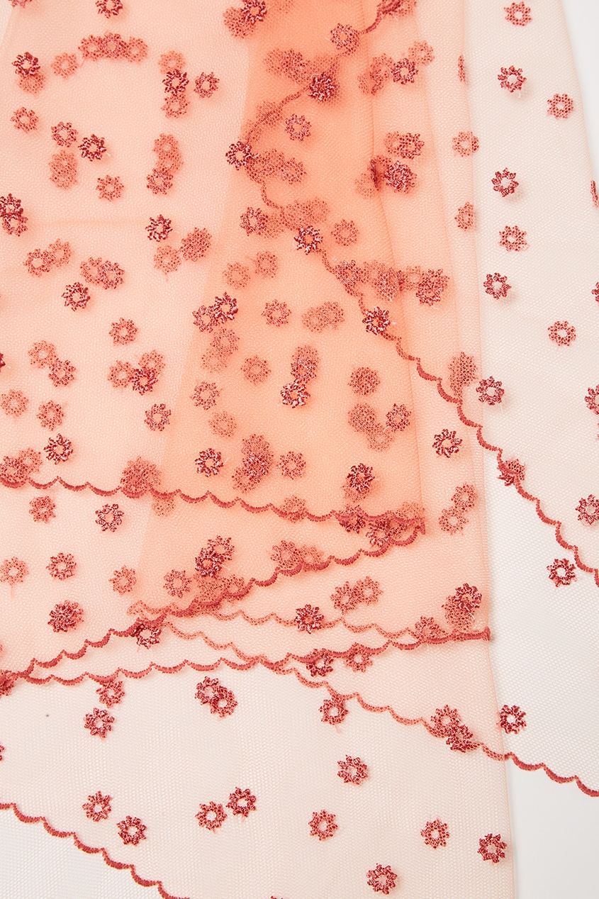 фото Платок из розовой сетки с вышивкой Ulyana sergeenko