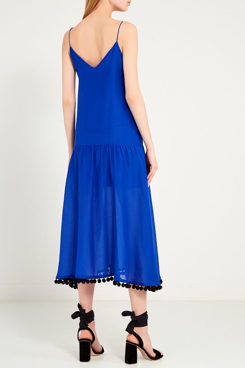 фото Синее платье с помпонами Erma
