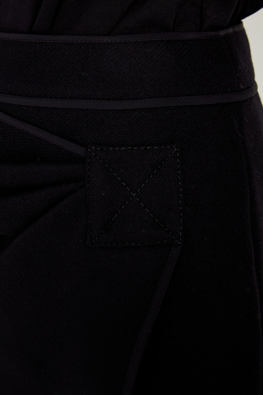 фото Черная юбка-мини с драпировкой no.21