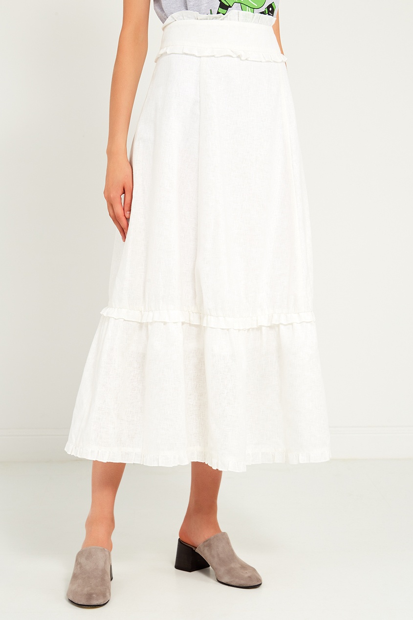 фото Белая юбка с воланами laroom