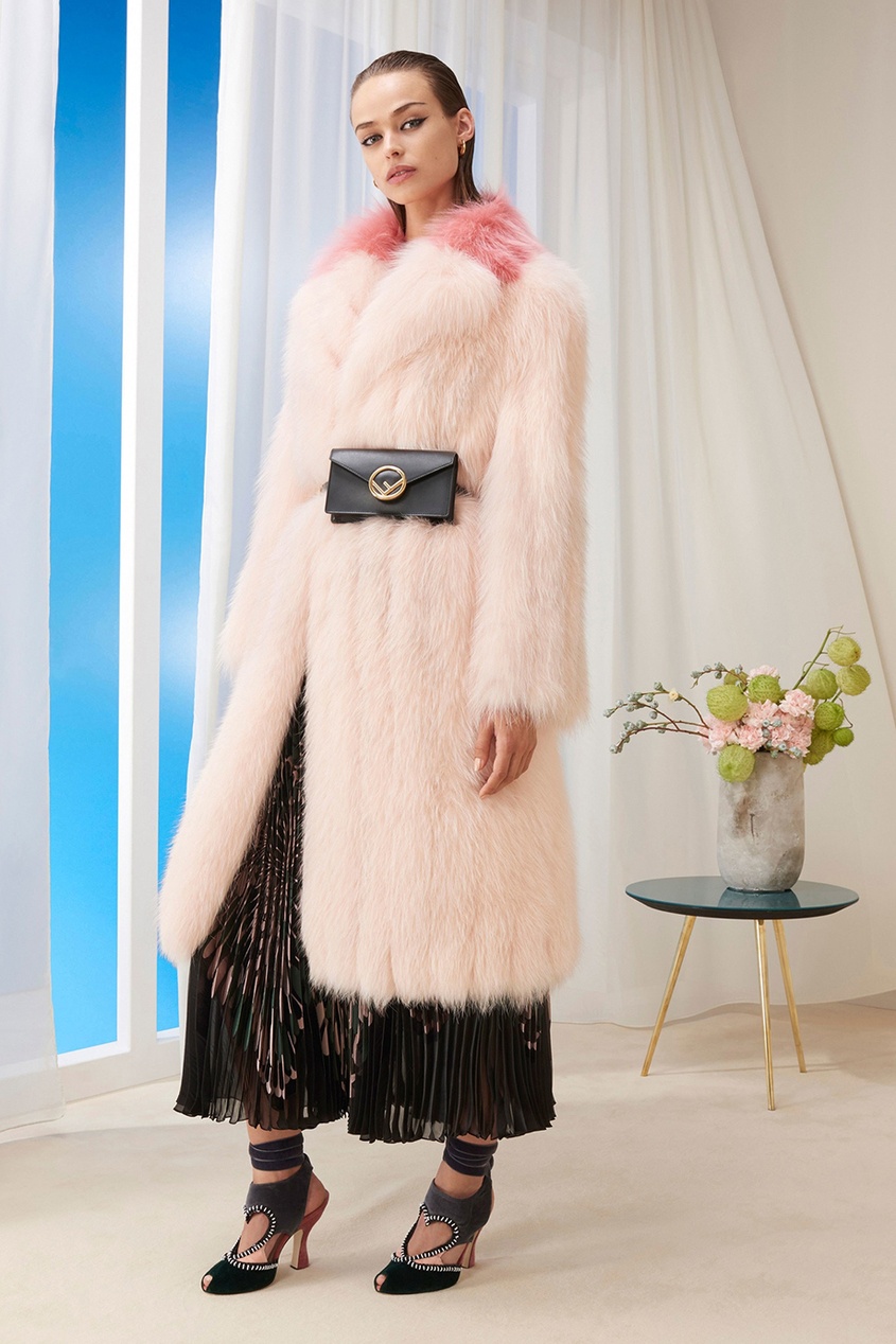 фото Платье из шелка с плиссировкой Fendi