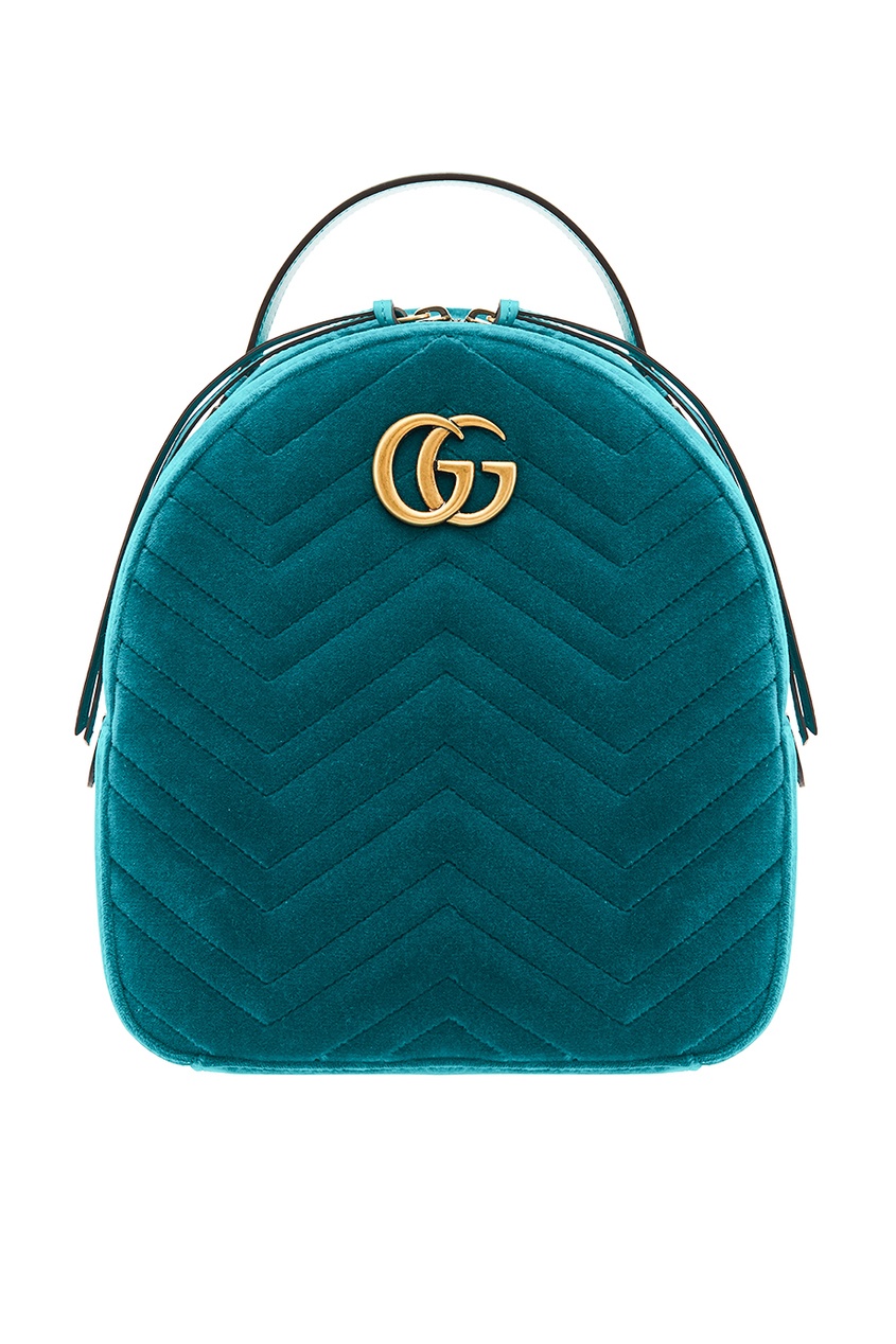 фото Голубой стеганый рюкзак gg marmont gucci