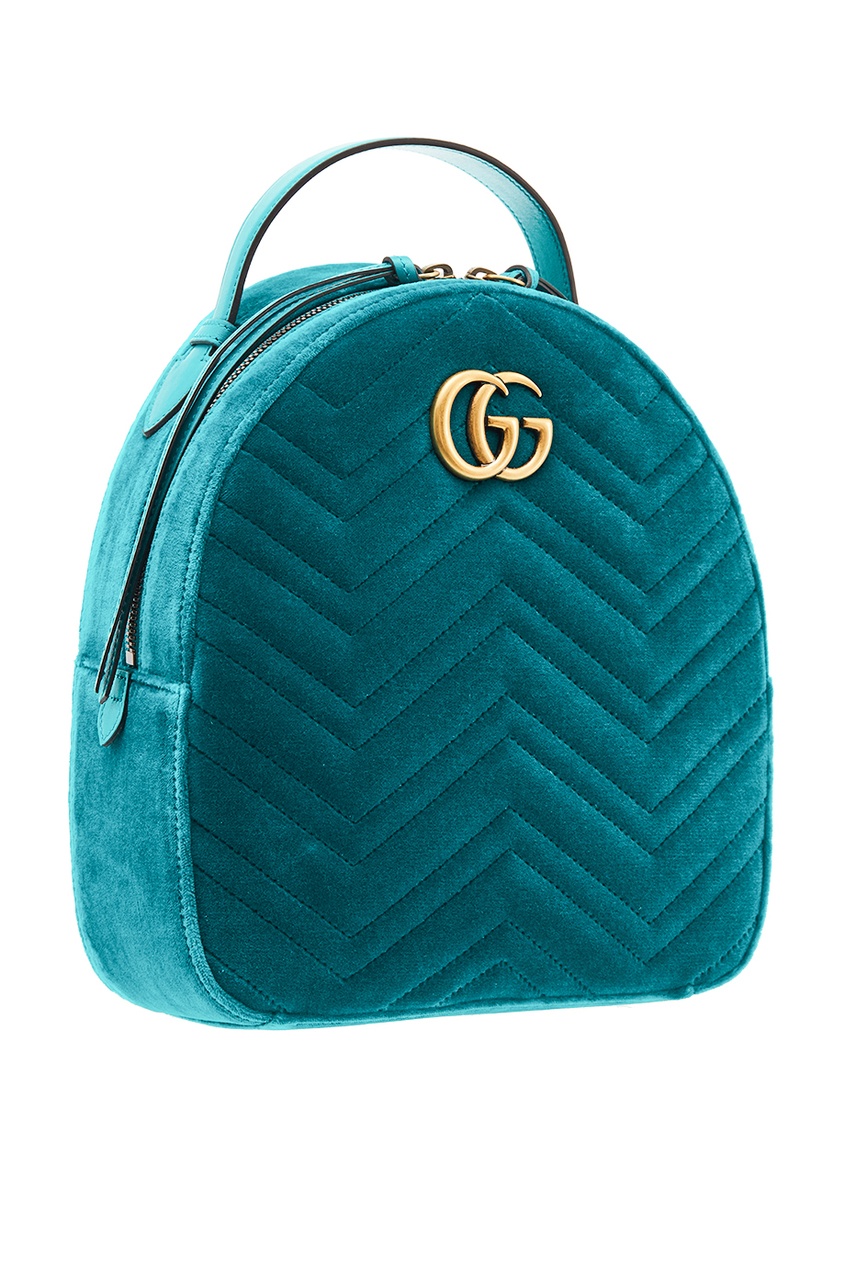 фото Голубой стеганый рюкзак gg marmont gucci