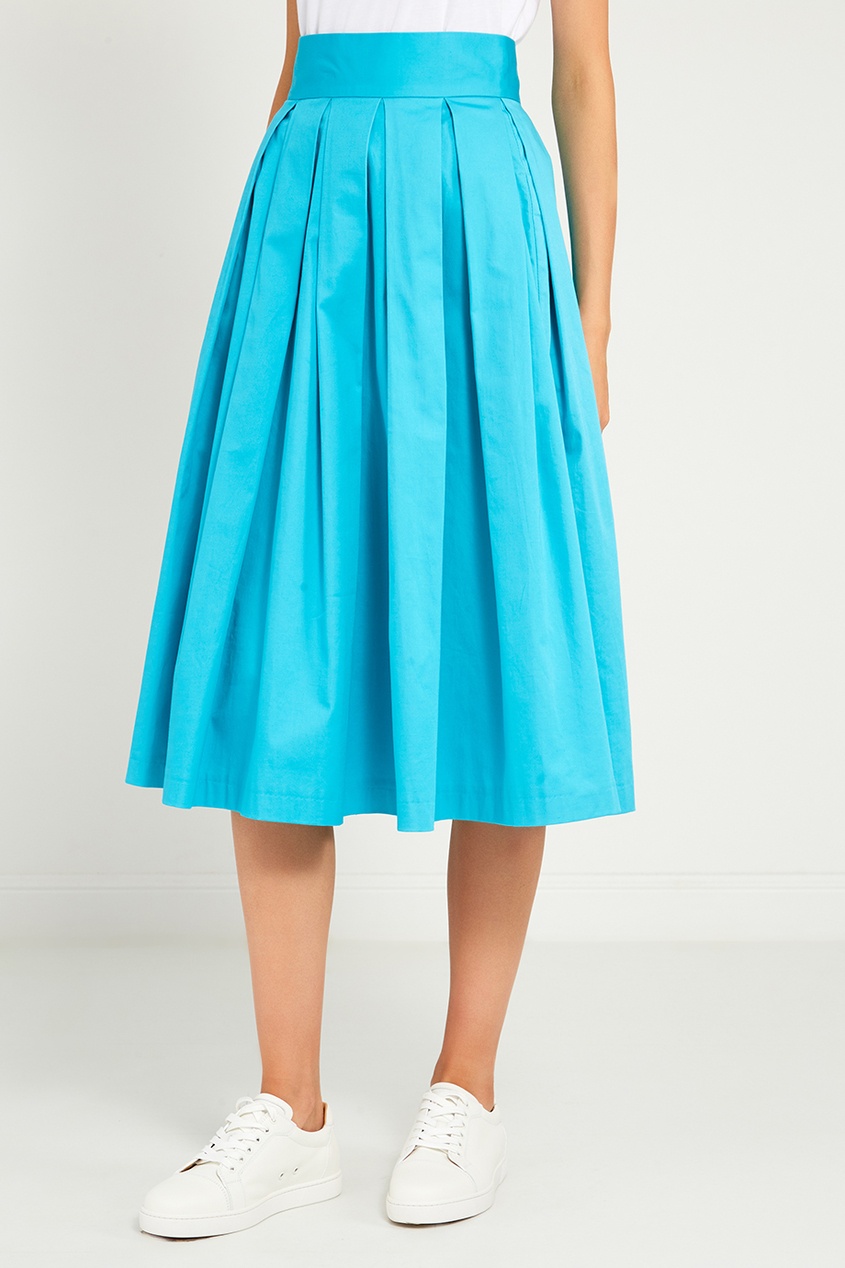 фото Бирюзовая юбка со складками laroom