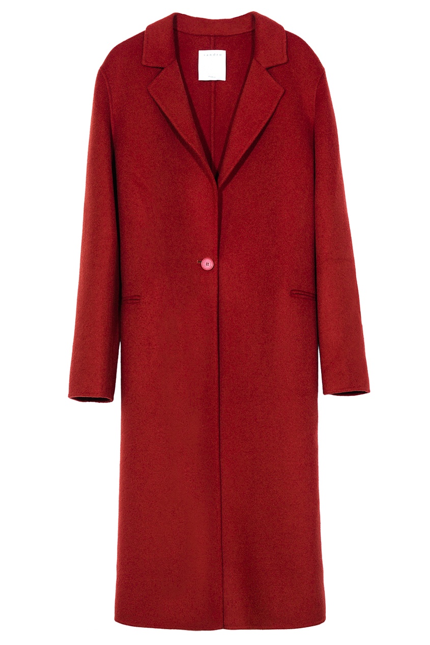 фото Красное пальто с лацканами sandro