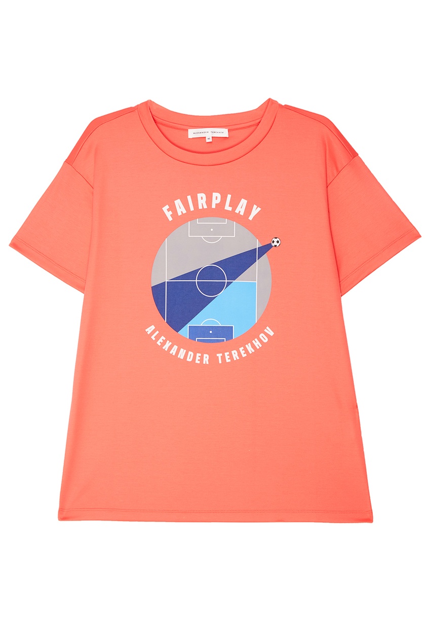фото Оранжевая футболка с принтом terekhov girl