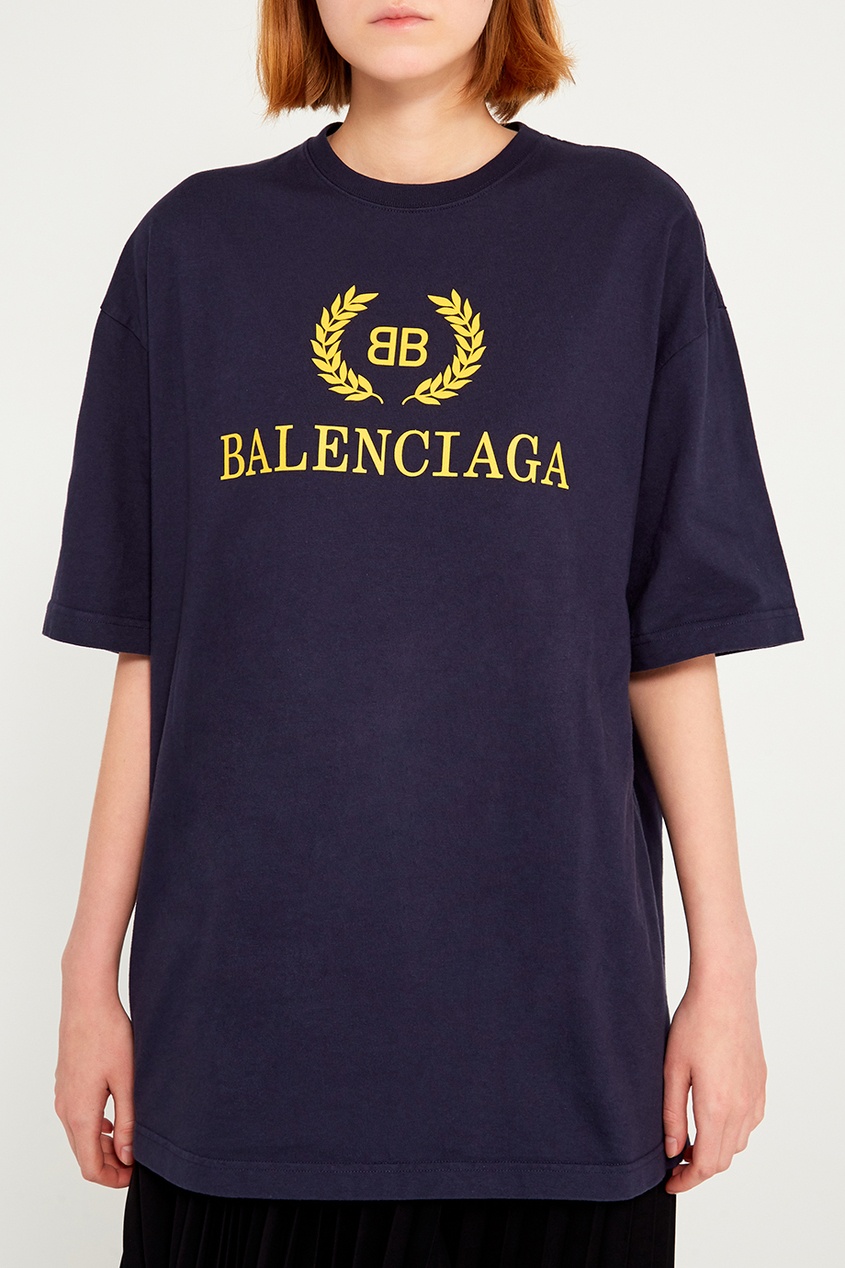 фото Синяя футболка с логотипом Balenciaga man