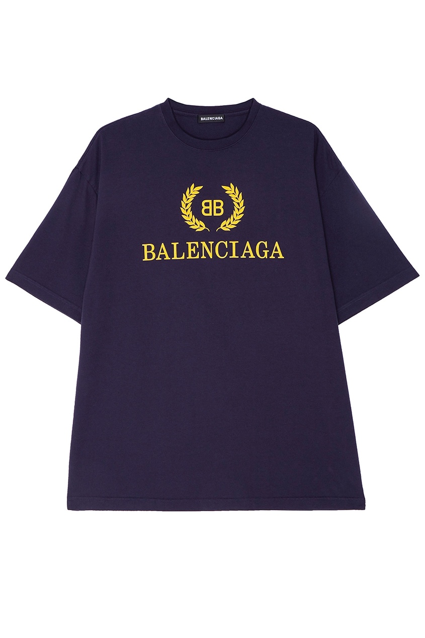 фото Синяя футболка с логотипом Balenciaga man