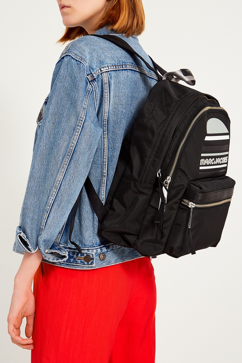 фото Черный рюкзак с большим логотипом marc jacobs (the)