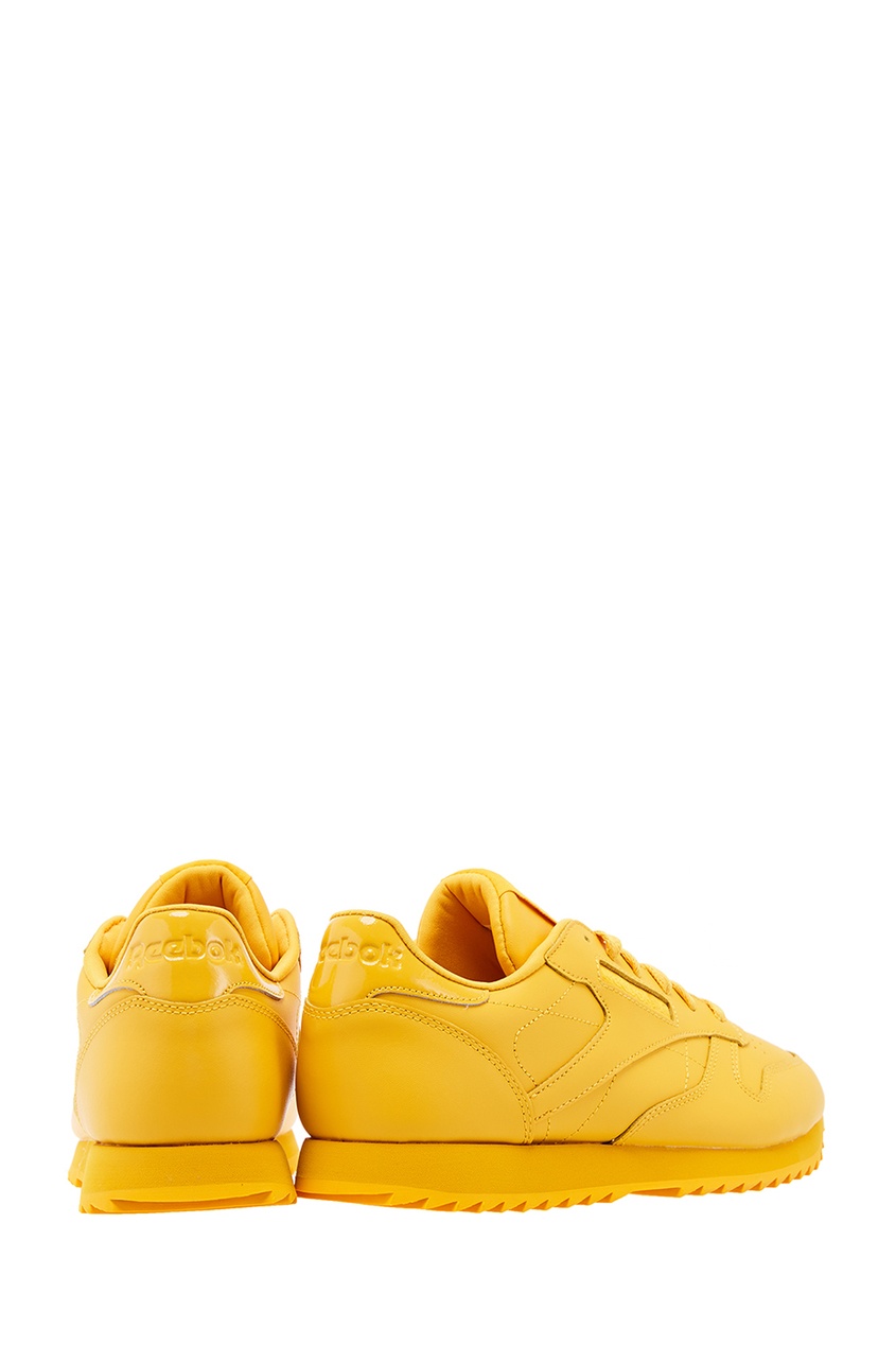 фото Желтые кожаные кроссовки Reebok
