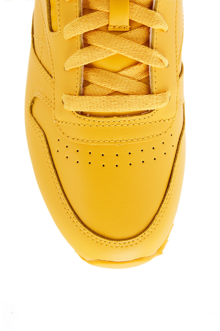 фото Желтые кожаные кроссовки Reebok