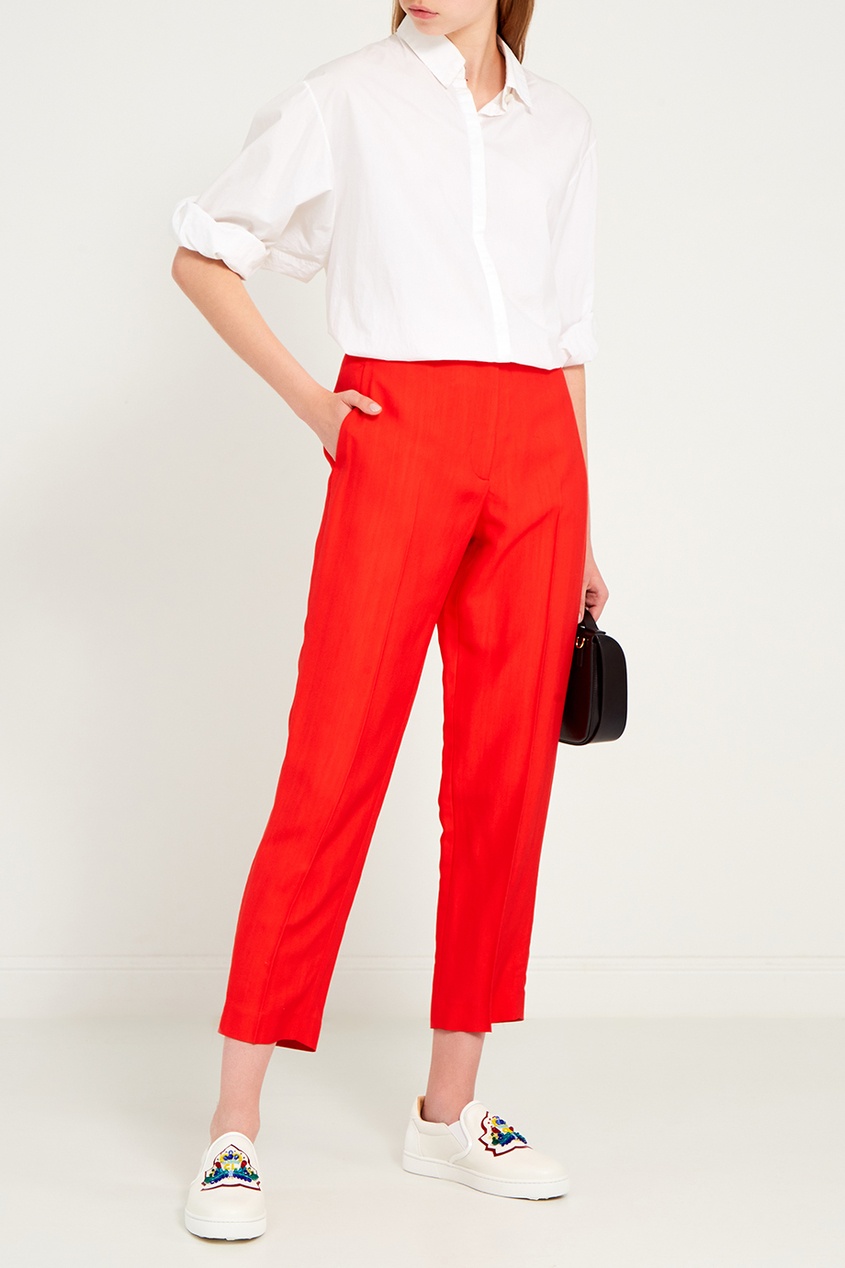 

Кожаные слипоны с аппликацией Masterlogo Flat Calf, Белый