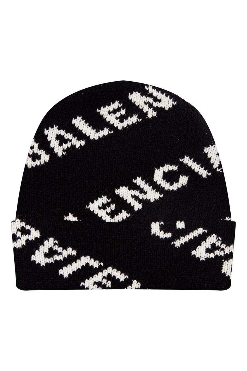 фото Черная шапка с контрастной отделкой Balenciaga