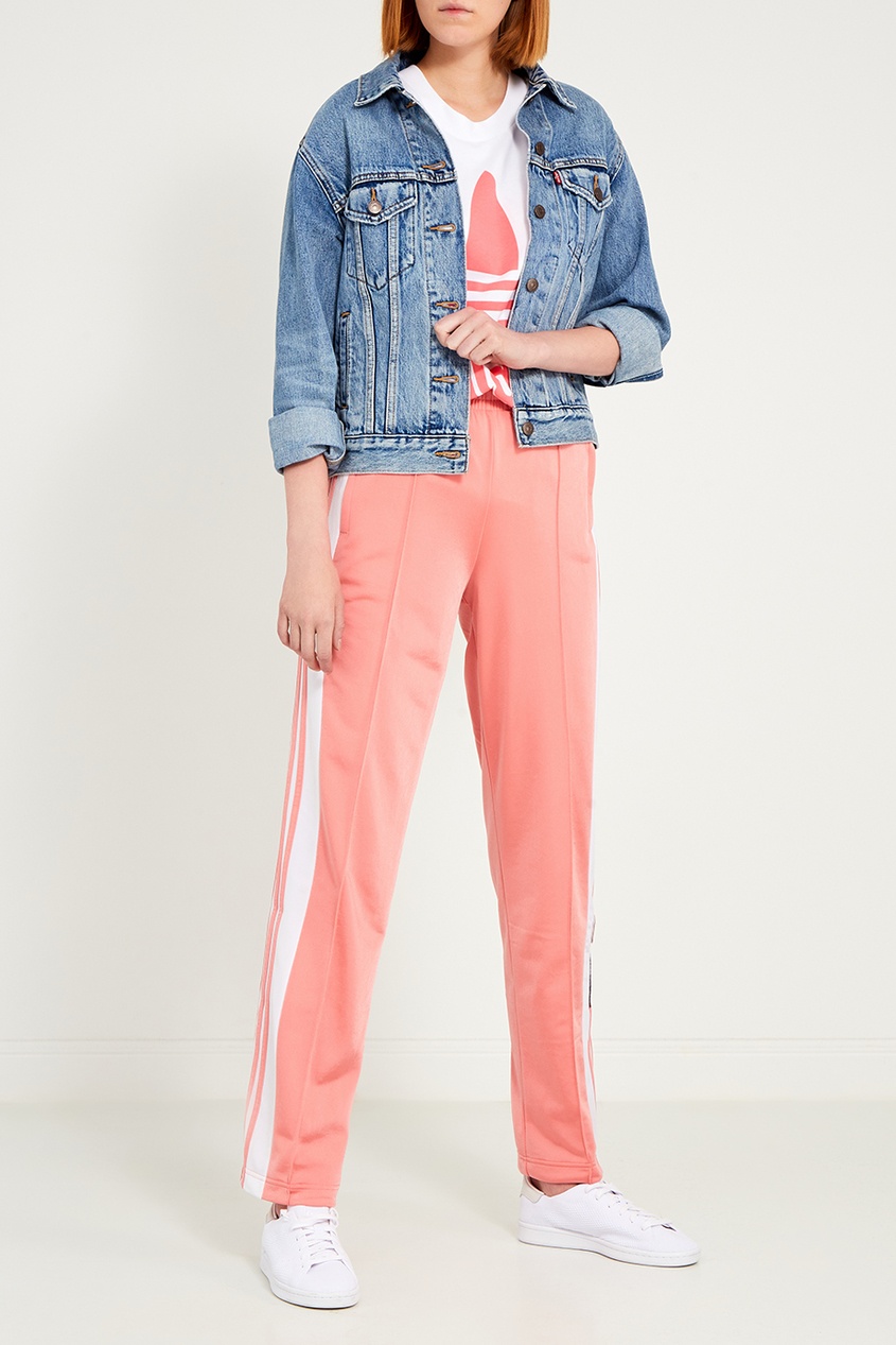 фото Розовые брюки с лампасами adidas