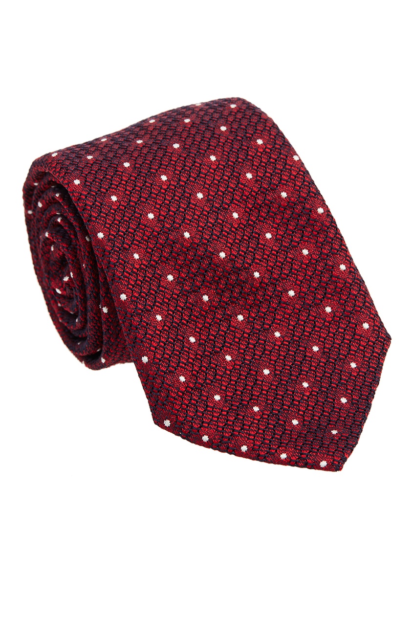 фото Красный шелковый галстук с отделкой Canali