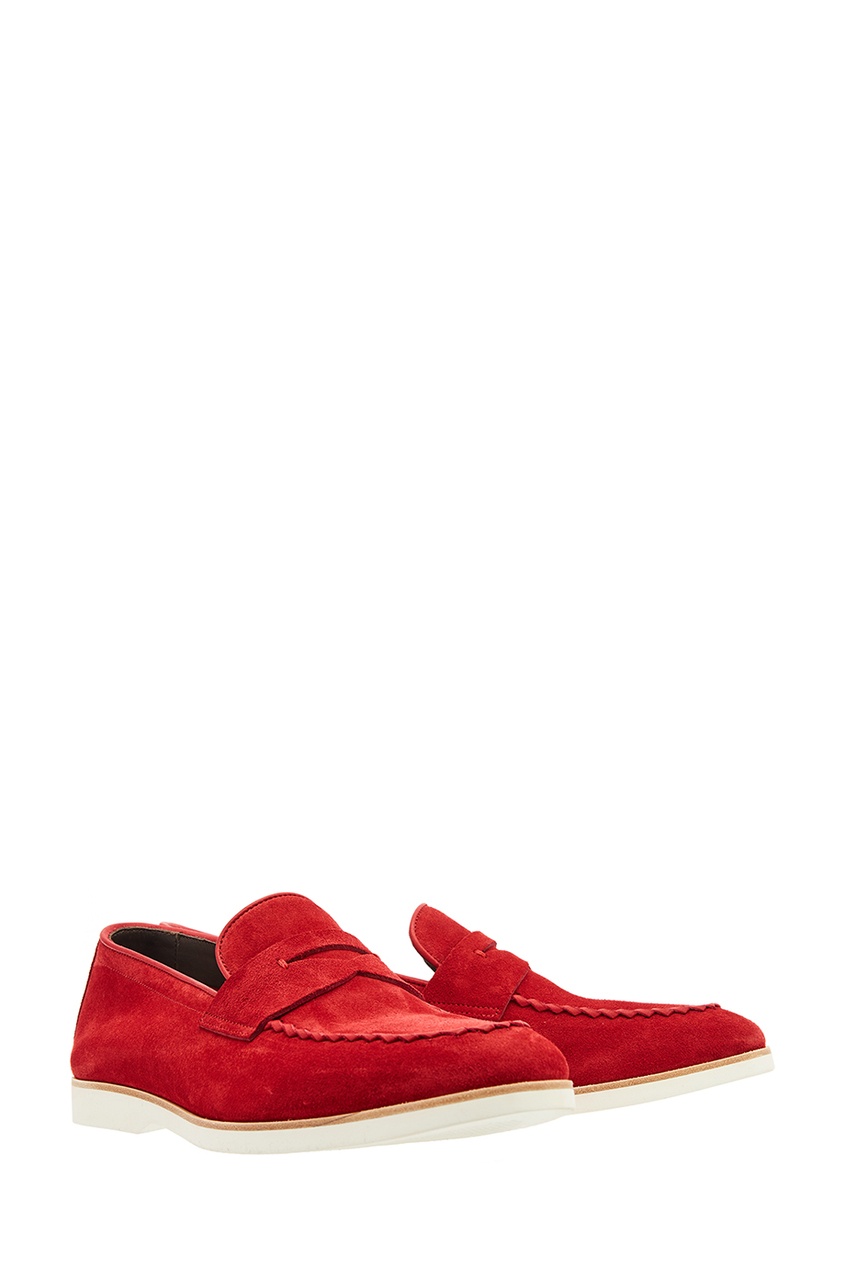 фото Красные замшевые туфли Canali