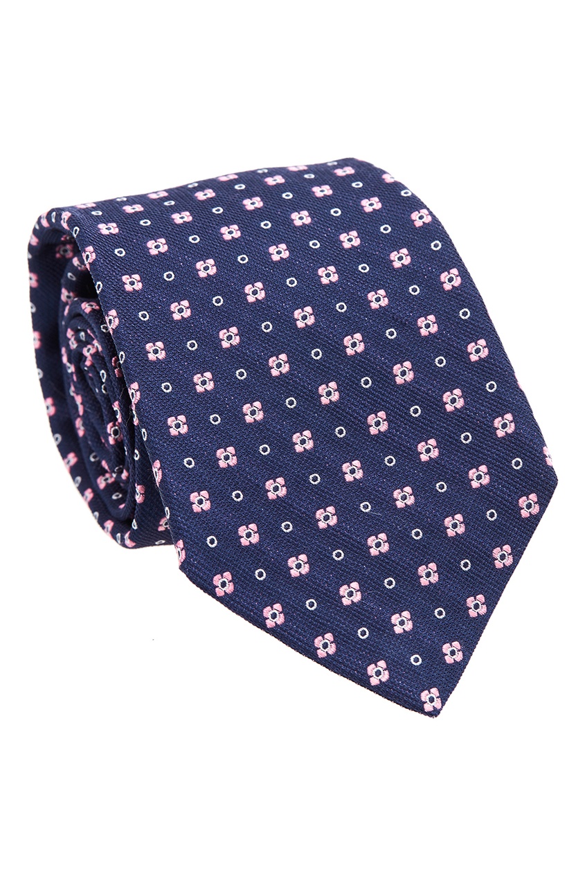 фото Шелковый галстук с цветочным узором Kiton