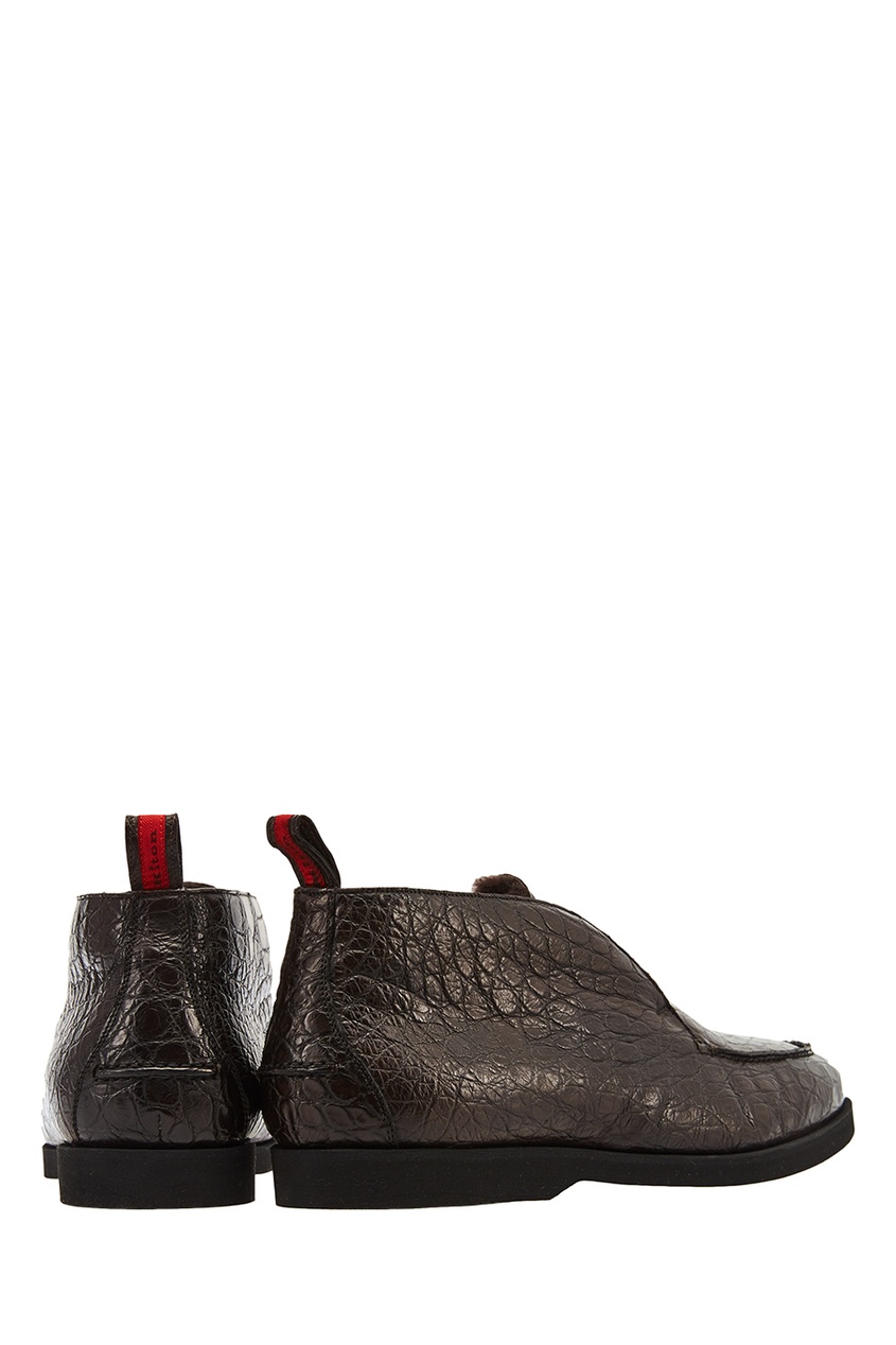 фото Кожаные ботинки с мехом Kiton
