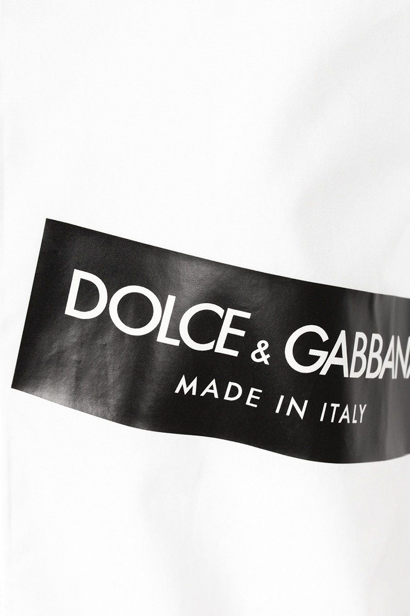 фото Белая рубашка с логотипом dolce&gabbana