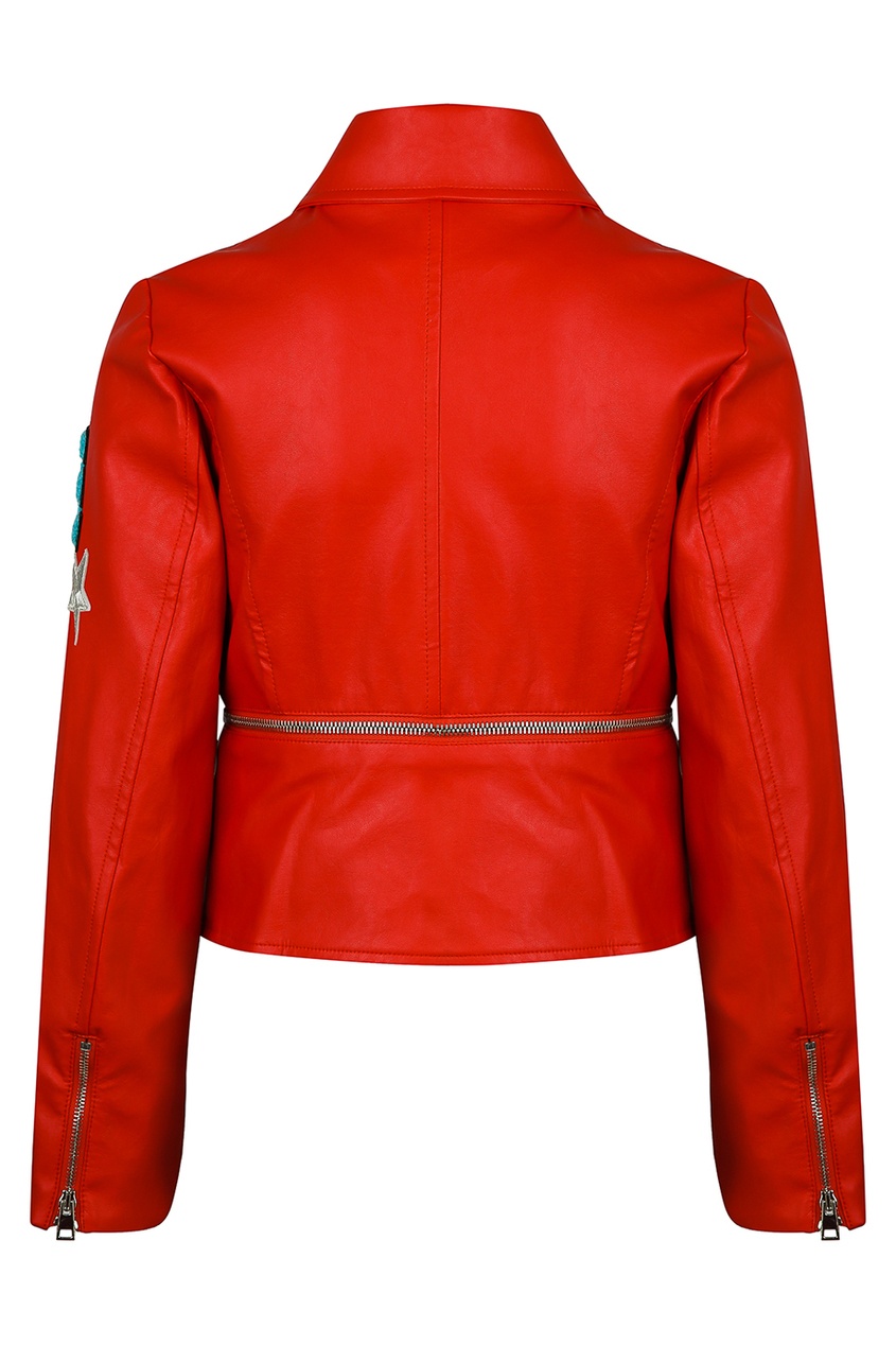 фото Красная куртка с нашивками и молниями ermanno scervino