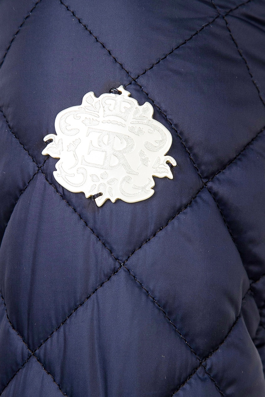 фото Синяя стеганая куртка с вышивкой ermanno scervino